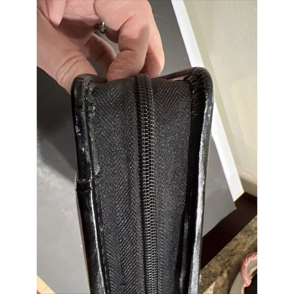 Leather Briefcase 7 Ring Binder Attaché Hide Away Handles Zip Portfolio Black - Picture 7 of 16